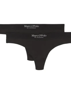 Marc O'Polo Damen String - Iconic Rib in schwarz