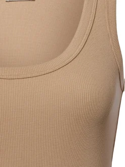 Marc O'Polo Damen Top in camel - Ausschnitt: Rundhals