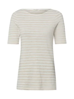 Marc O'Polo Damen T-Shirt in beige ecru - Ärmel: kurzarm