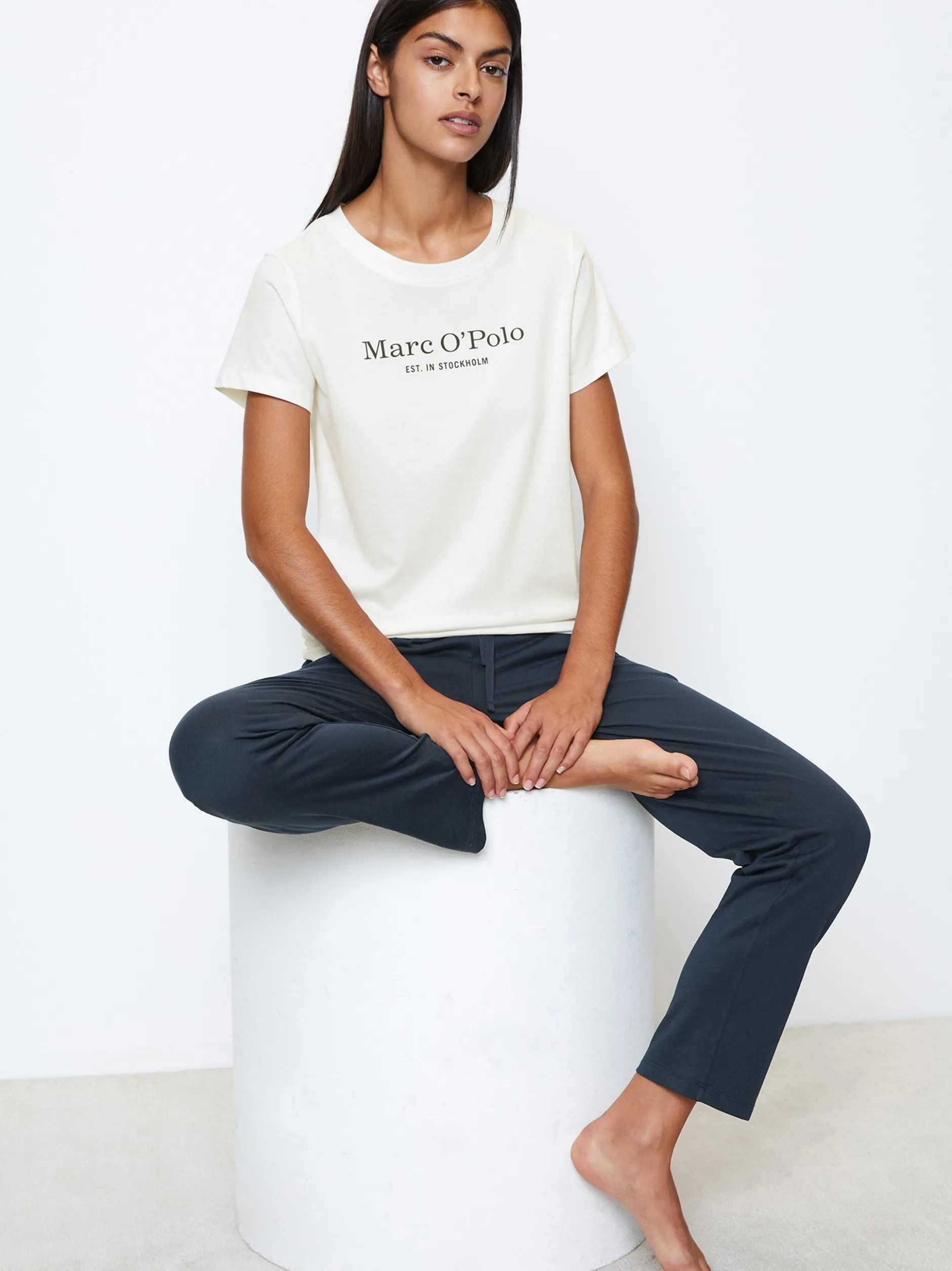 Marc O'Polo Damen T-Shirt - Mix & Match Cotton in weiß