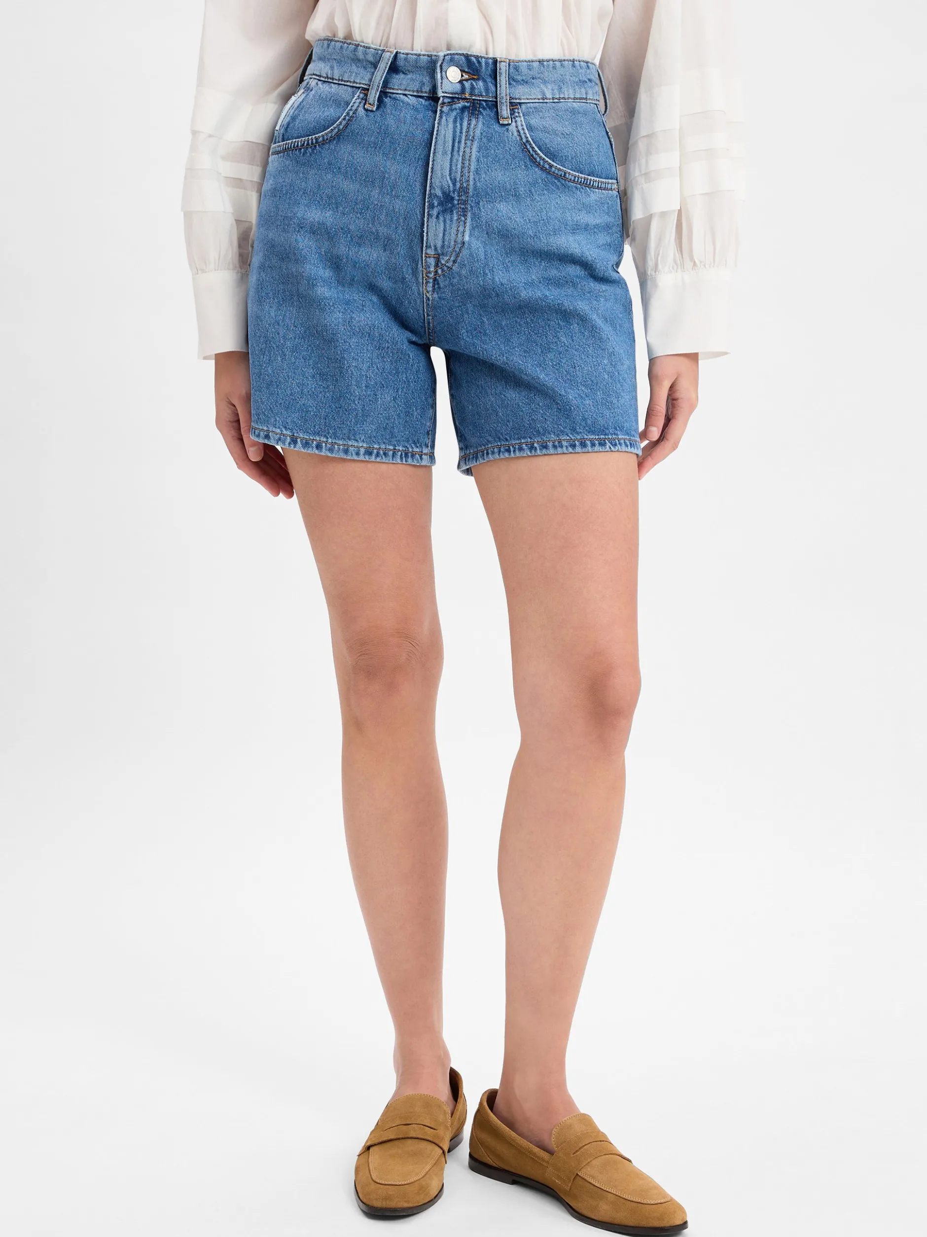 Marc O'Polo Denim Damen Jeans-Shorts - Filda in medium stone