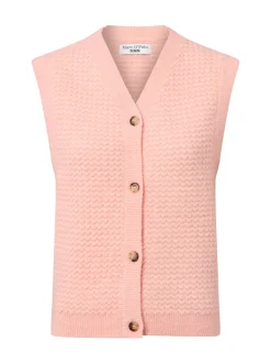 Marc O'Polo Denim Damen Strickweste mit Schurwolle und Alpaka in altrosa