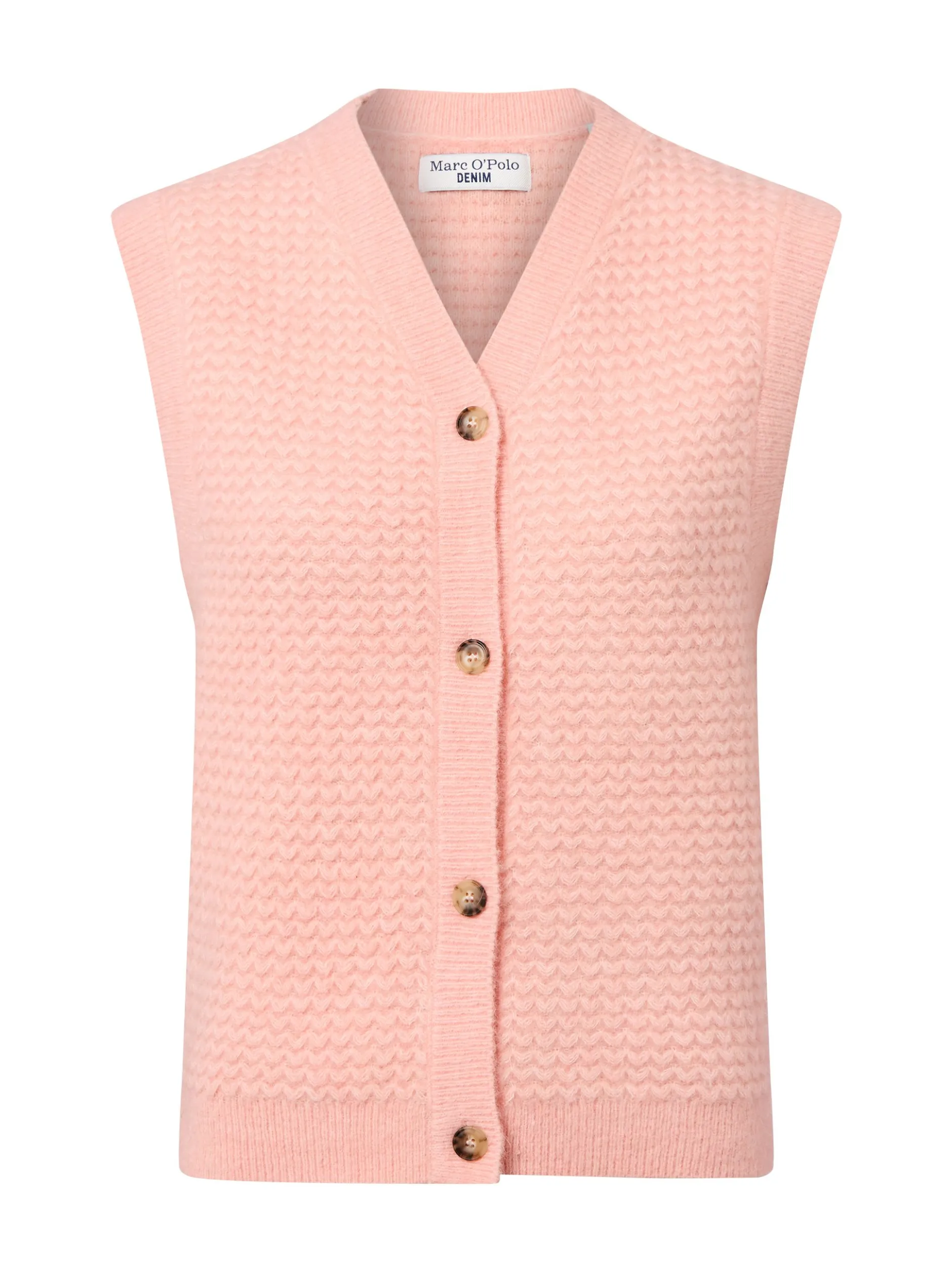 Marc O'Polo Denim Damen Strickweste mit Schurwolle und Alpaka in altrosa