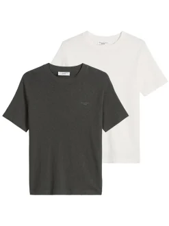 Marc O'Polo Denim Herren T-Shirts im 2er-Pack in grau weiß