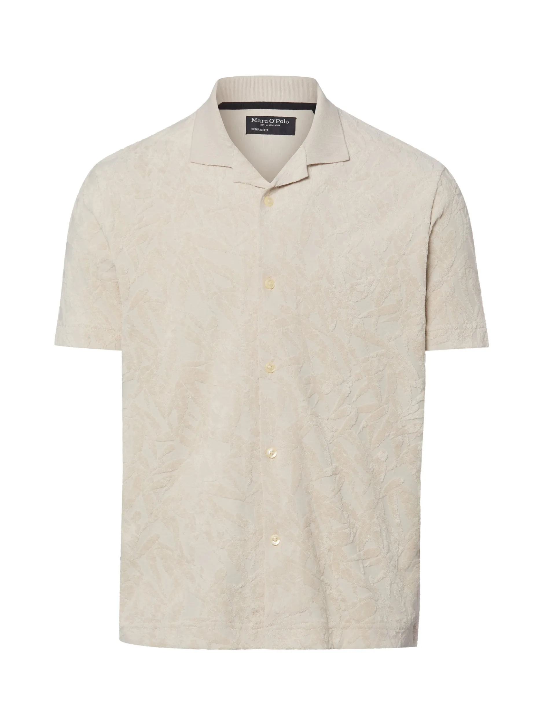 Marc O'Polo Herren Kurzarmhemd in beige - Ärmel: kurzarm