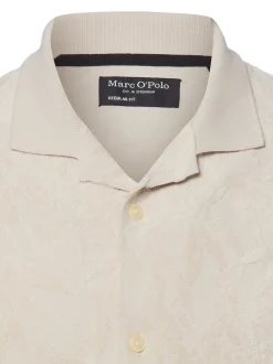 Marc O'Polo Herren Kurzarmhemd in beige - Ärmel: kurzarm