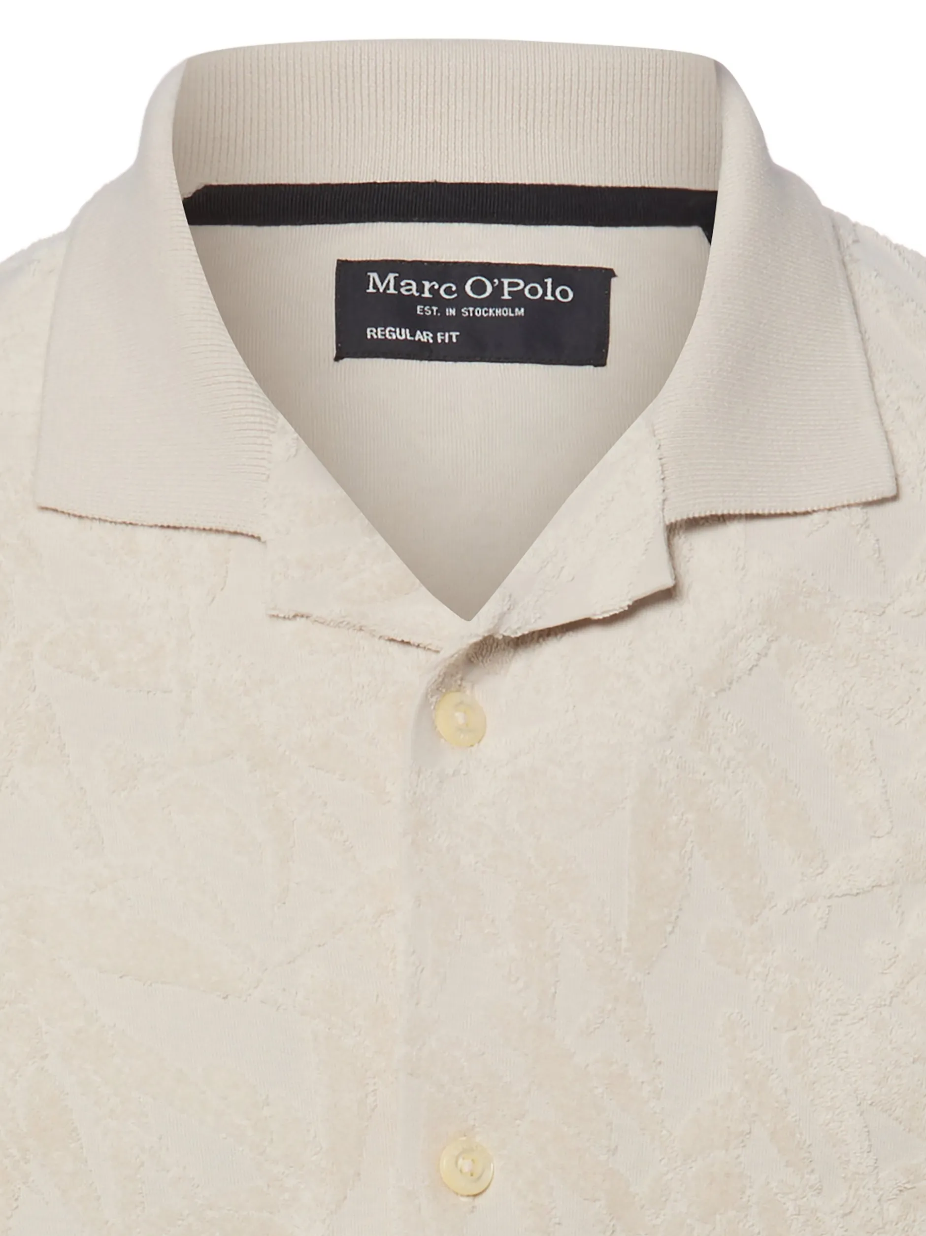 Marc O'Polo Herren Kurzarmhemd in beige - Ärmel: kurzarm
