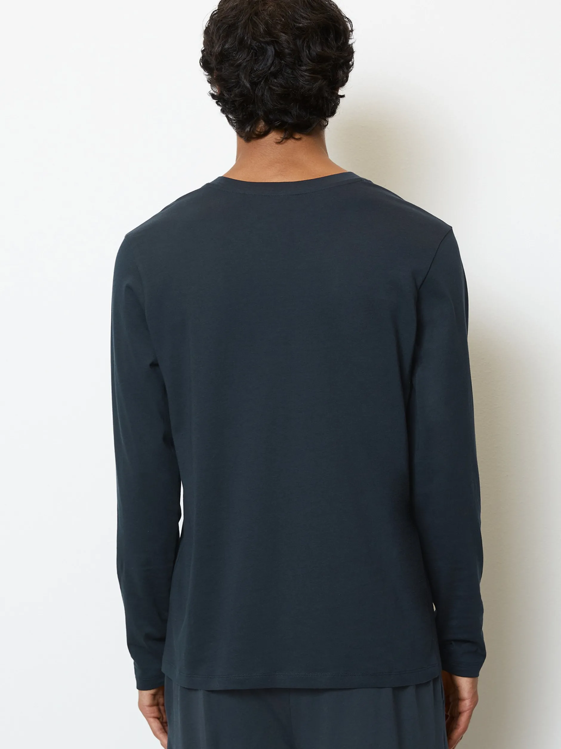 Marc O'Polo Herren Langarmshirt - Mix & Match Cotton in blau