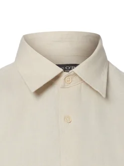 Marc O'Polo Herren Leinenhemd in beige - Ärmel: langarm