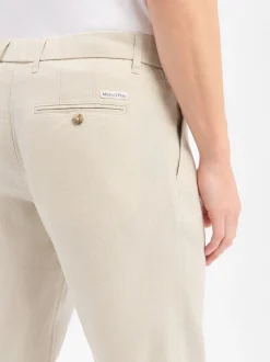 Marc O'Polo Herren Leinenhose in kitt - Länge: lang