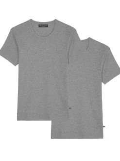 Marc O'Polo Herren T-Shirt - Iconic Rib in grau