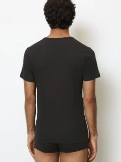 Marc O'Polo Herren T-Shirt - Iconic Rib in schwarz