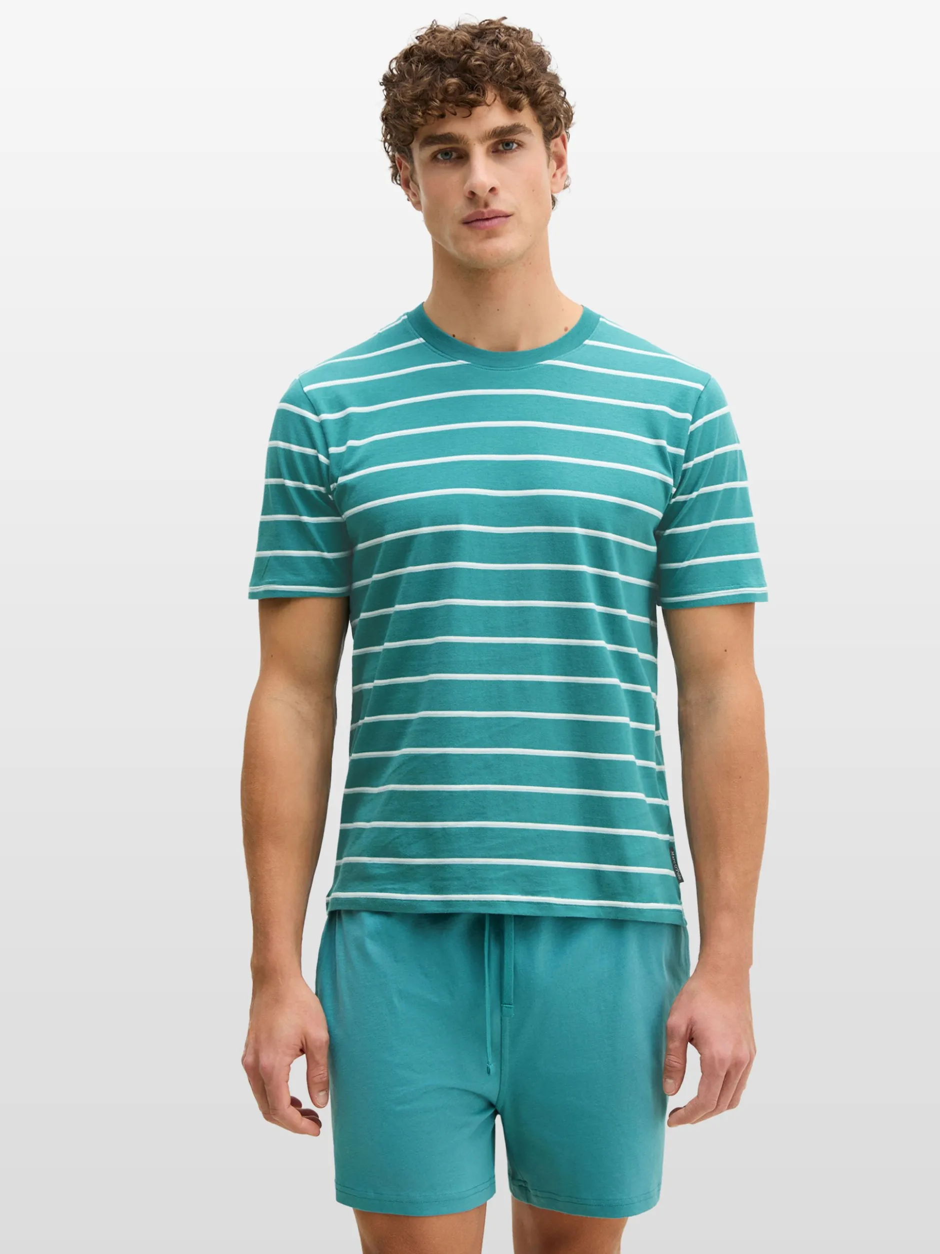 Marc O'Polo Herren T-Shirt in türkis - Ärmel: kurzarm
