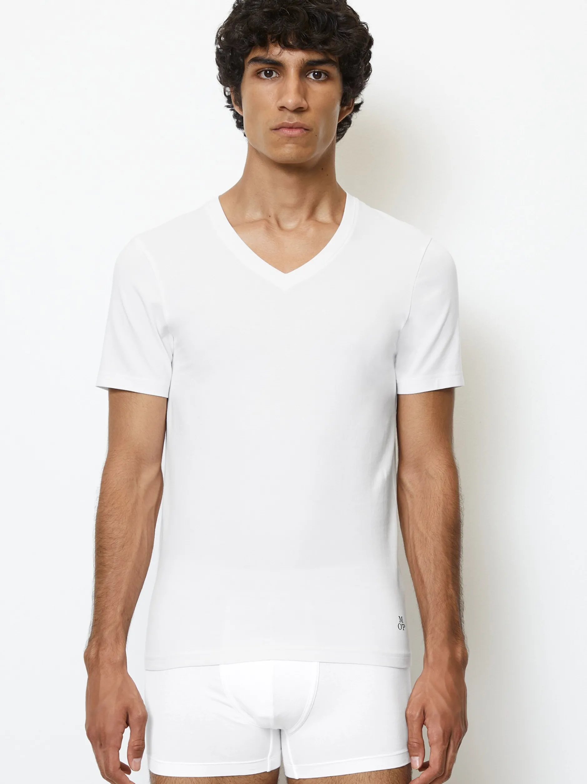 Marc O'Polo Herren V-Shirt - Essentials in weiß