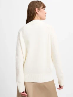 Marie Lund Collection Damen Strickjacke mit Alpaka-Anteil in ecru