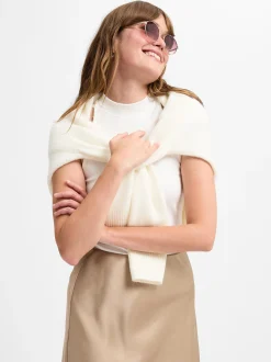 Marie Lund Collection Damen Strickjacke mit Alpaka-Anteil in ecru