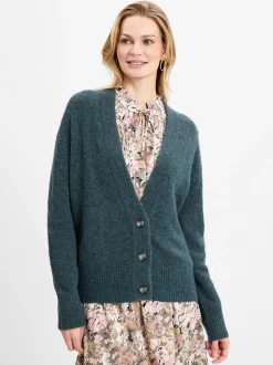 Marie Lund Collection Damen Strickjacke mit Alpaka-Anteil in indigo