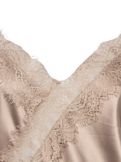 Marie Lund Collection Damen Spitzenshirt in taupe