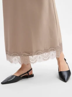 Marie Lund Collection Damen Satinrock in taupe