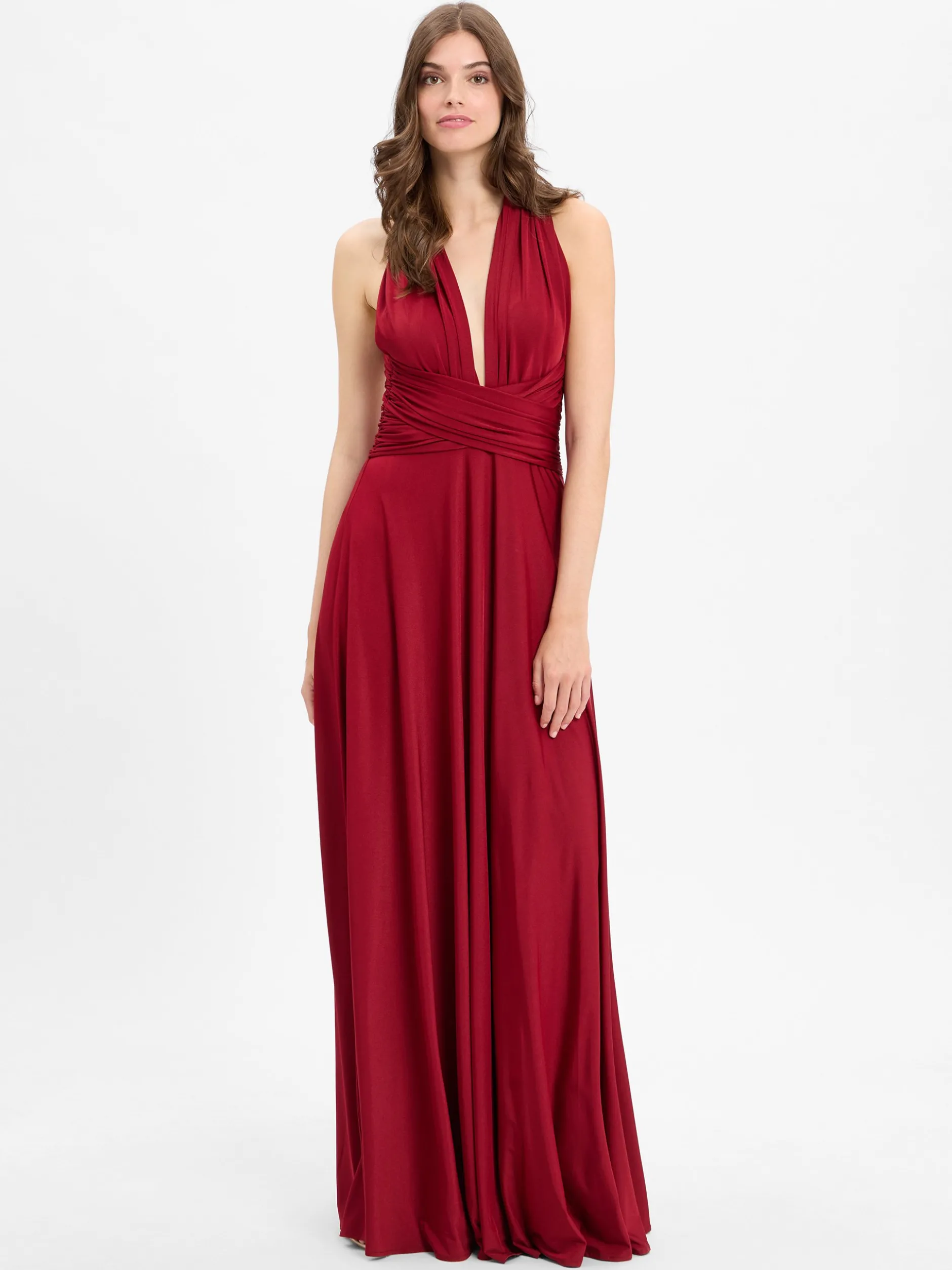 Marie Lund Damen Abendkleid in bordeaux - Länge: lang