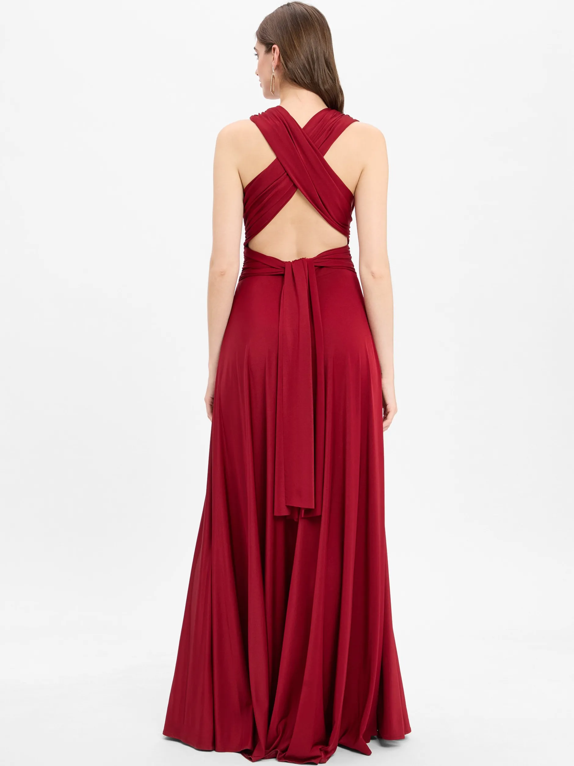 Marie Lund Damen Abendkleid in bordeaux - Länge: lang
