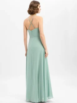 Marie Lund Damen Abendkleid in lind - Ärmel: ohne Arm