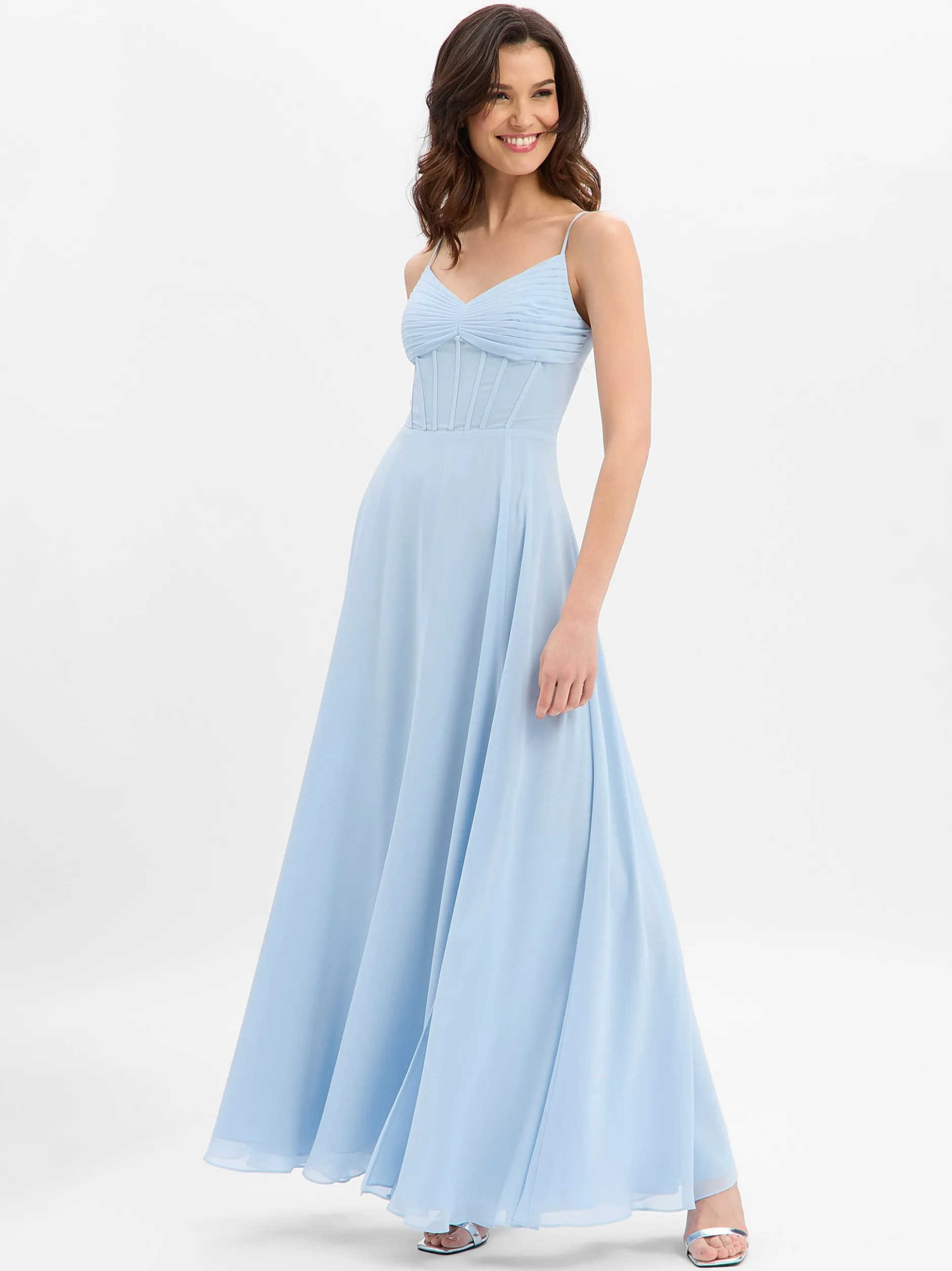 Marie Lund Damen Abendkleid in hellblau - Länge: lang