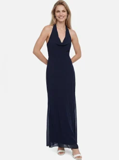 Marie Lund Damen Abendkleid in marine - Ärmel: ohne Arm