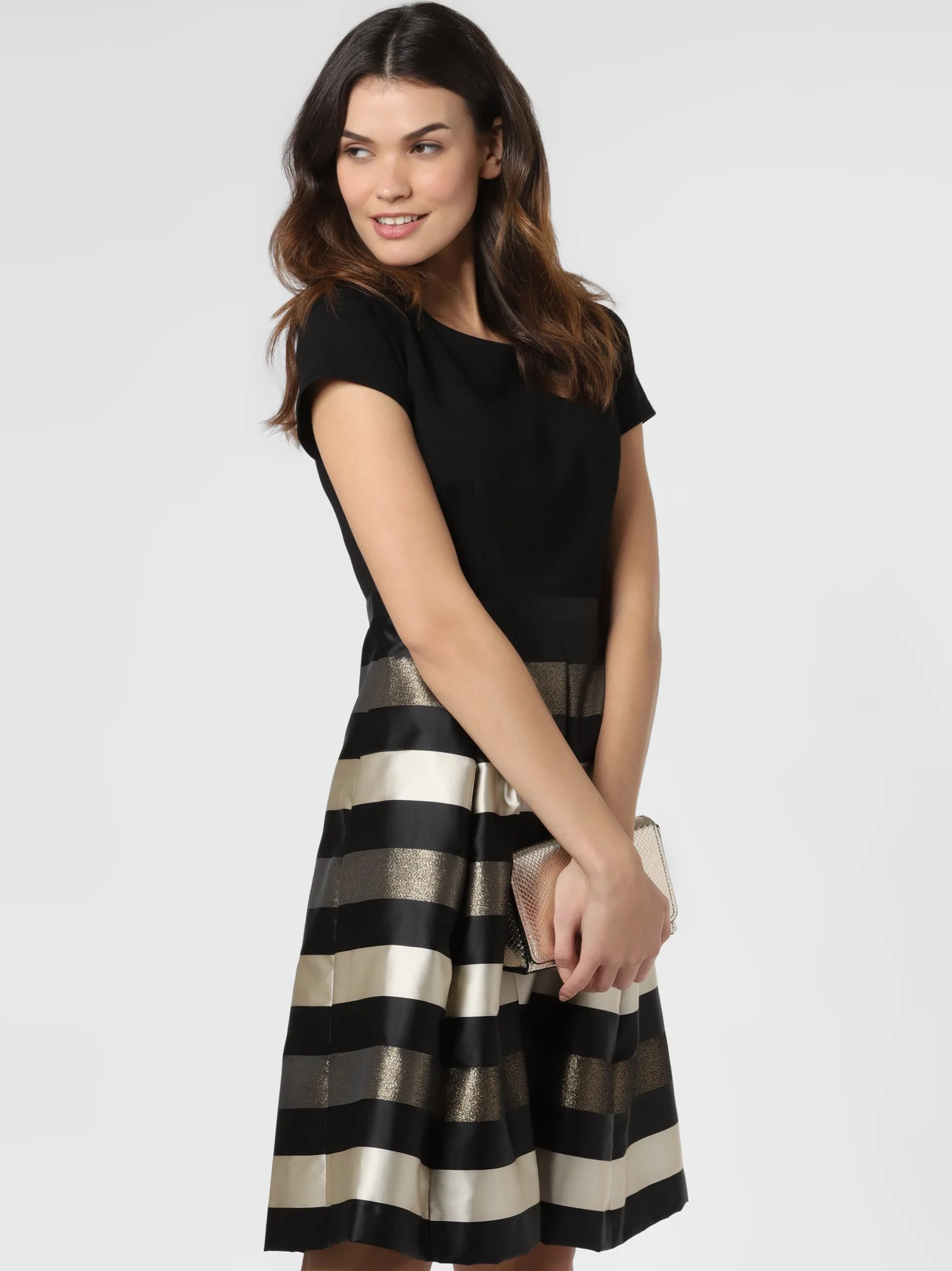 Marie Lund Damen Abendkleid in schwarz gold
