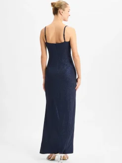 Marie Lund Damen Abendkleid in marine - Ärmel: ohne Arm