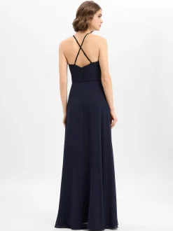 Marie Lund Damen Abendkleid in marine - Ärmel: ohne Arm