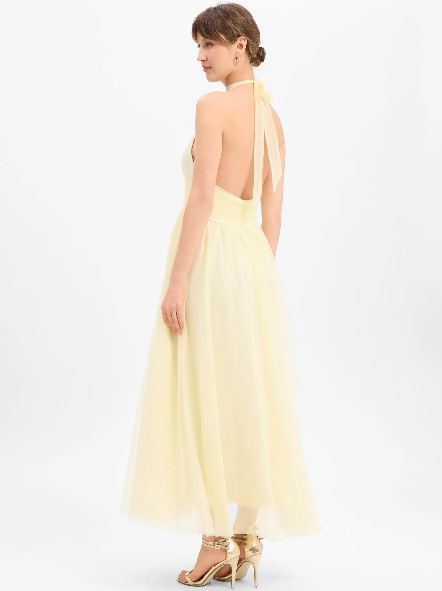 Marie Lund Damen Abendkleid in vanille - Ärmel: ohne Arm