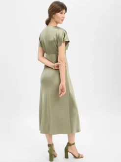 Marie Lund Damen Abendkleid in schilf - Länge: verkürzt