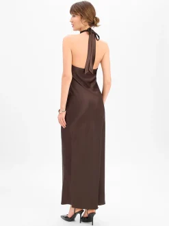Marie Lund Damen Abendkleid in schoko - Ärmel: ohne Arm
