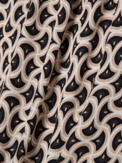Marie Lund Damen Bluse in beige schwarz - Ärmel: langarm