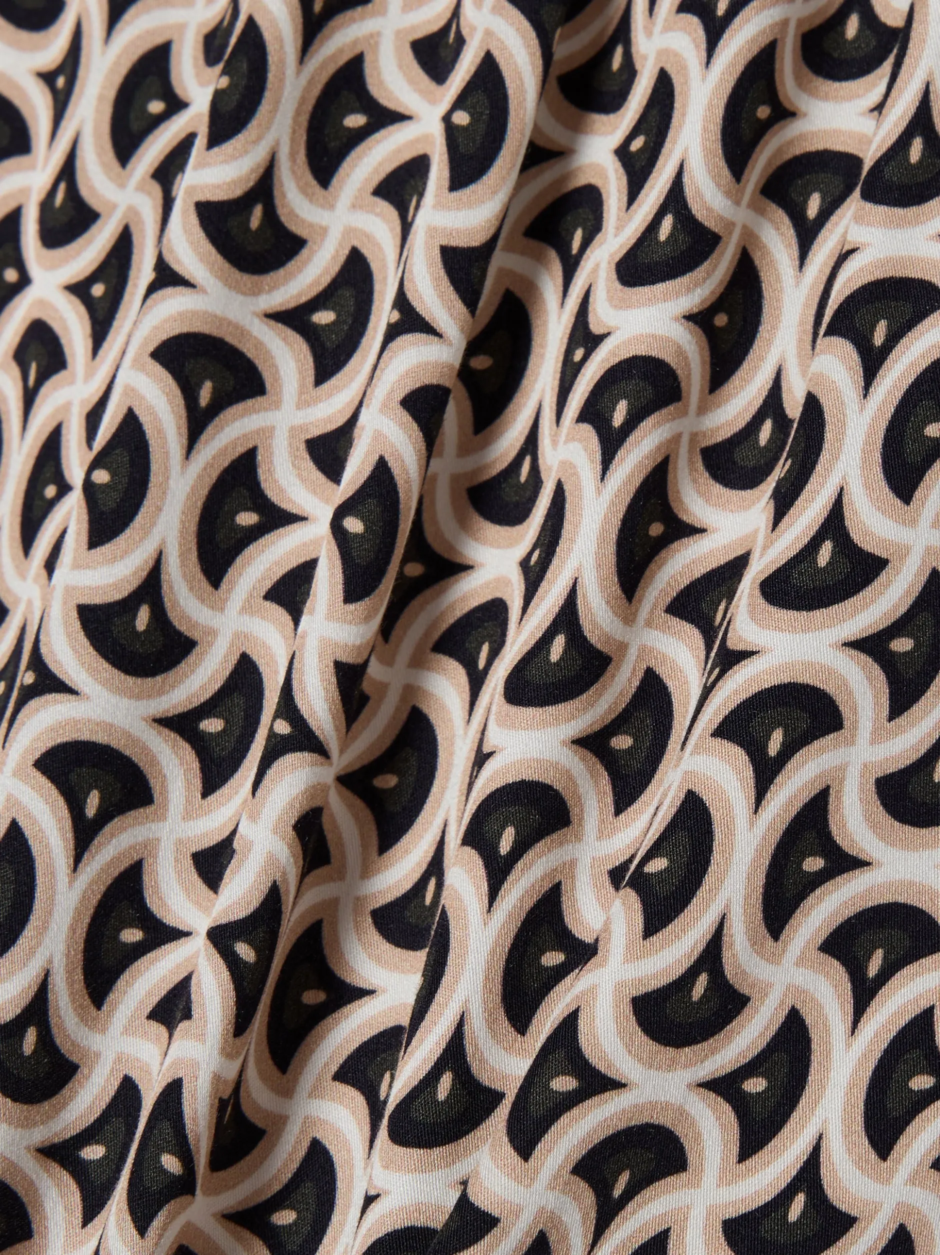 Marie Lund Damen Bluse in beige schwarz - Ärmel: langarm