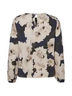 Marie Lund Damen Bluse in beige mehrfarbig