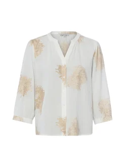 Marie Lund Damen Bluse in ecru melange - Ärmel: 3/4 Arm