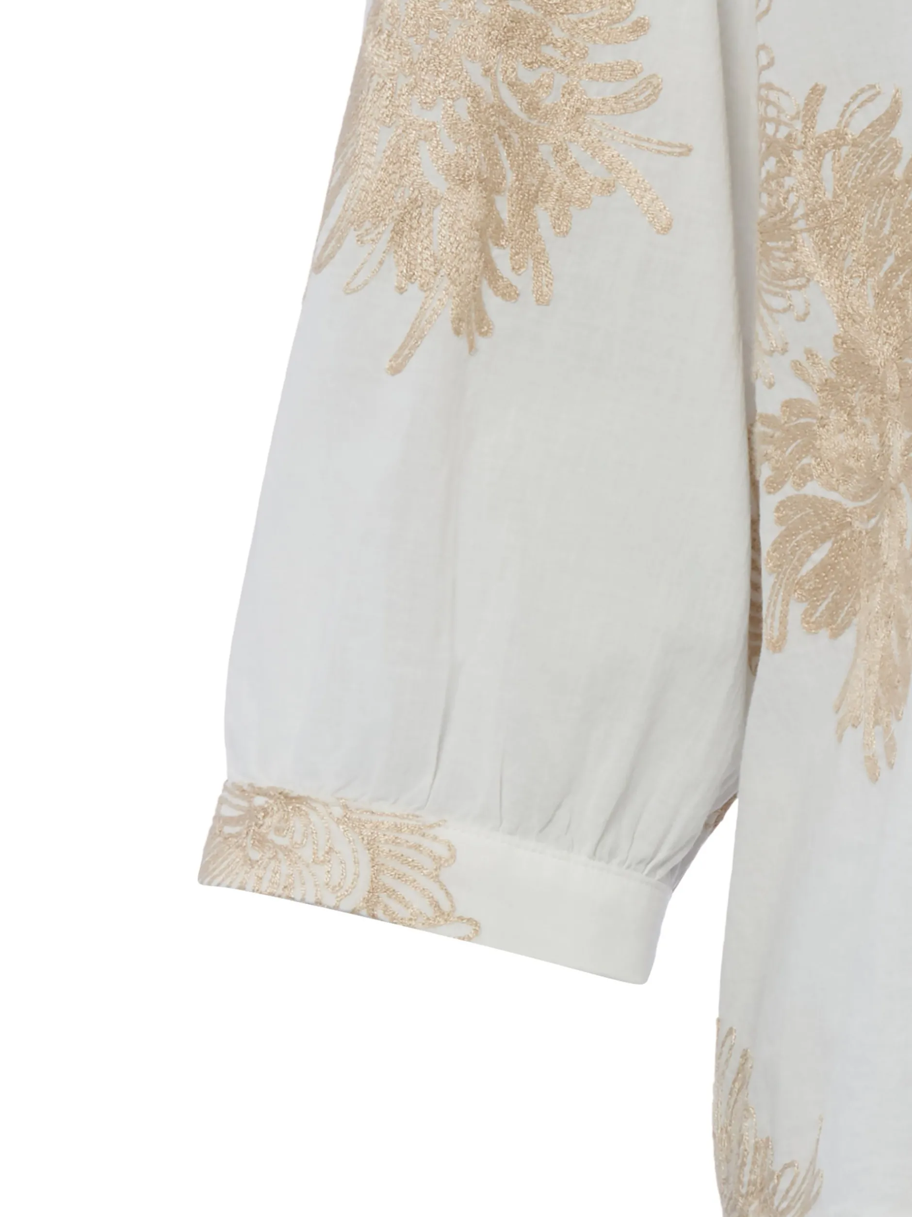 Marie Lund Damen Bluse in ecru melange - Ärmel: 3/4 Arm