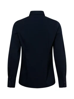 Marie Lund Damen Bluse in marine - Ausschnitt: Kent
