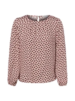 Marie Lund Damen Bluse in rosa bordeaux - Ärmel: langarm