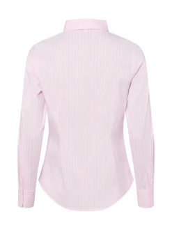 Marie Lund Damen Bluse in rosa weiß - Ausschnitt: Kent