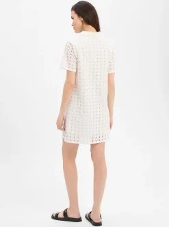 Marie Lund Damen Blusenkleid in ecru - Ärmel: kurzarm