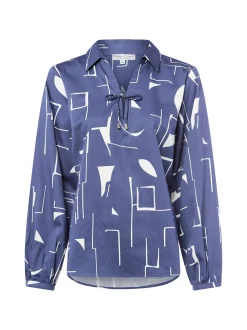 Marie Lund Damen Blusenshirt in indigo ecru
