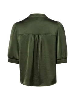 Marie Lund Damen Blusenshirt in tanne - Ärmel: Halbarm