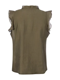 Marie Lund Damen Blusentop in schilf beige