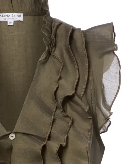 Marie Lund Damen Blusentop in schilf beige