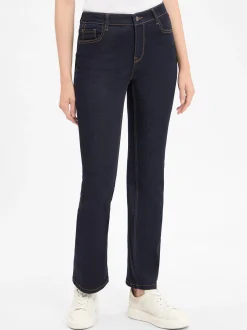 Marie Lund Damen Bootcut Jeans in marine - Länge: lang