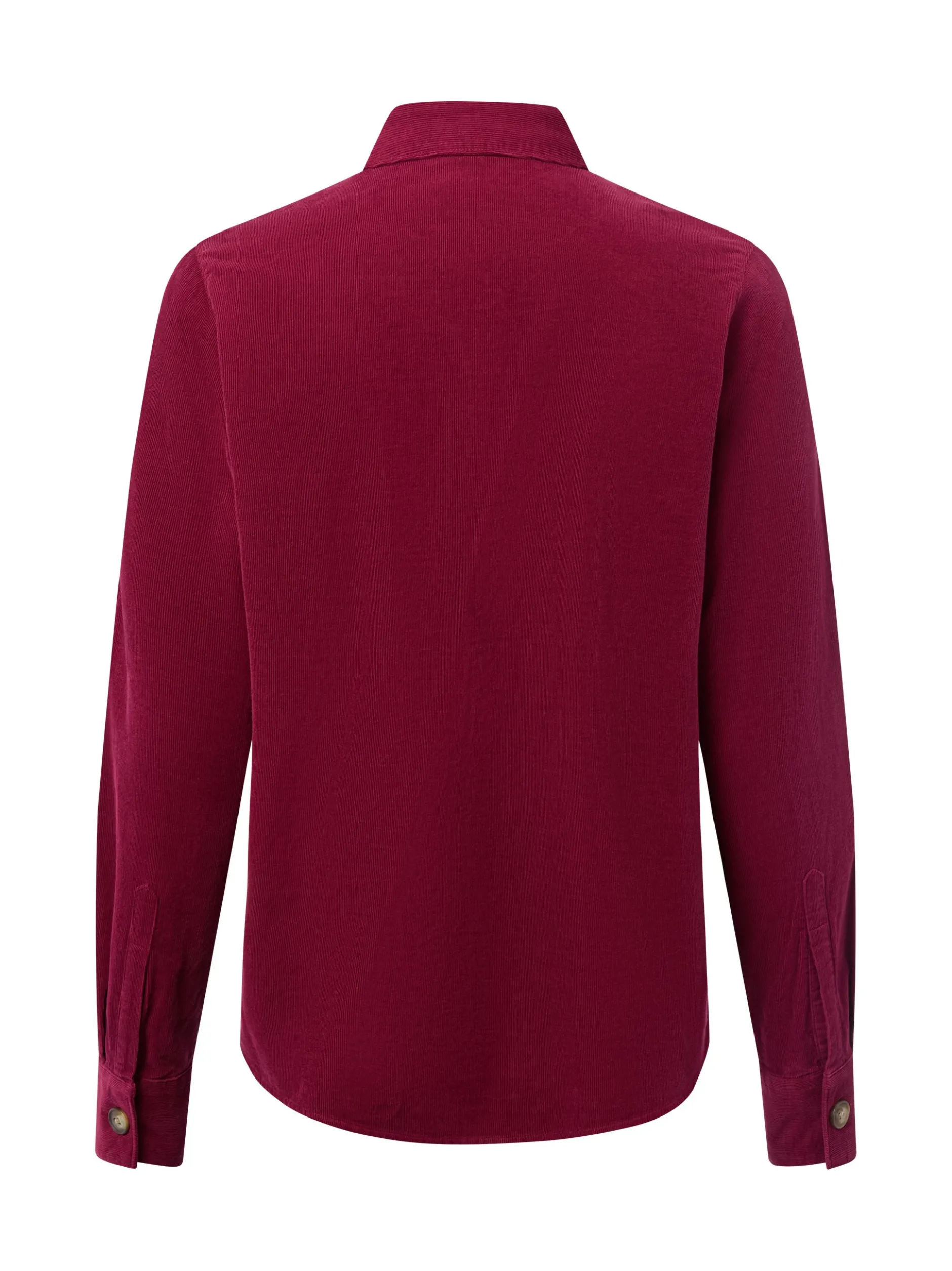 Marie Lund Damen Cordbluse in himbeer - Ausschnitt: Kent