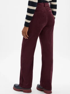 Marie Lund Damen Cordhose in aubergine - Länge: lang